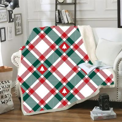 Kerstmatige gedrukte Sherpa gooi zachte knus pluis fleece dekens voor sofa bedden winter