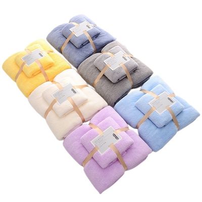 Home Hostel dichtheid Coral Velvet Baddoek Set Zachte en Absorberende met Plain Lace