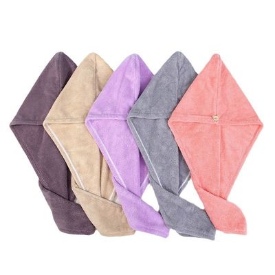 Verdikte koraal fluweel droog haar kap voor vrouwen 25*63cm 50g Super absorberend en snel droogend