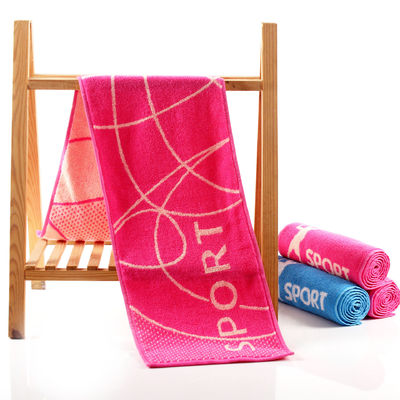 Kleurgeweven katoenen sporthanddoek 27.5*110 Grootte Logo Perfect voor badminton en tennis