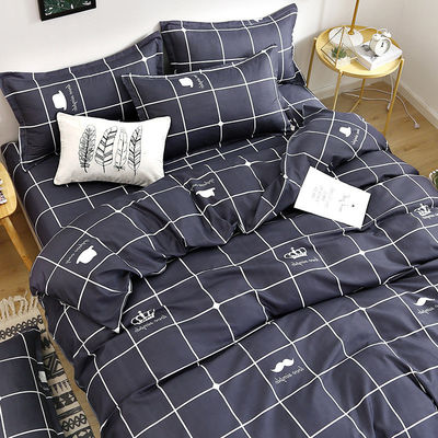 Voorraad 100% polyester stof luxe dekbed bedden set met 2pcs kussenset