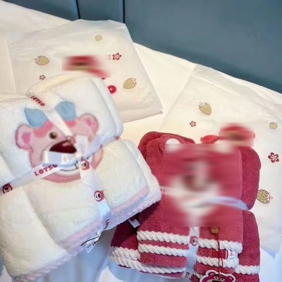 Polyester/kotton 2pcs verdikte badhanddoek voor strand set handdoek trouwcadeautjes