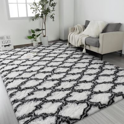 Reizen Fluffy Geometrisch tapijt voor kinderen Kinderdagverblijf Niet-slip Moderne ruimte tapijt gemaakt van polyester