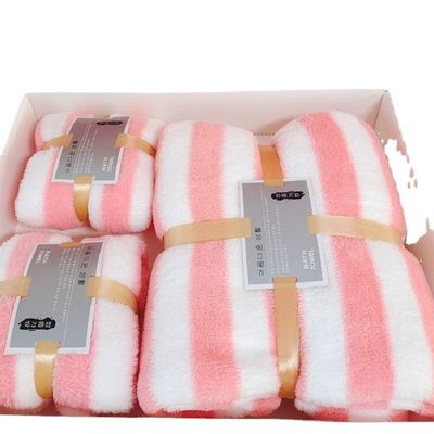 Verdikte warp gebreide pluis Cationic Set 3 in 1 Handdoek voor Designer Badkamer zoals getoond