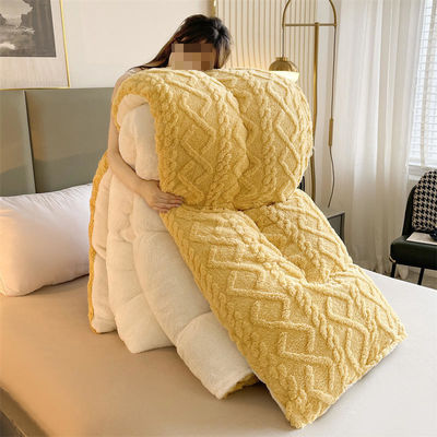 Pure Kleur Super Soft Jacquard Plaid Dikke Winter Fleece Fluweeldekbed voor King Size Bed