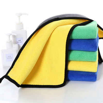 Persoonlijke dikke pluche auto reiniging doek 40x40 kleurrijke auto handdoeken met rand microfiber