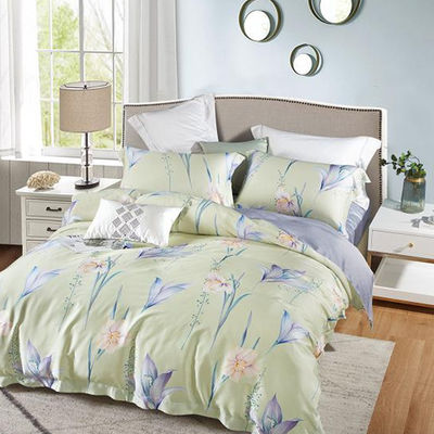100% Tencel Luxury Silky Soft Bed Set 300TC Printed Fabric Quilt Cover Kussensets