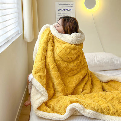 Bruiloft gebreide dubbelzijdige lammetje kasjmier plaid deken voor de winter warmte