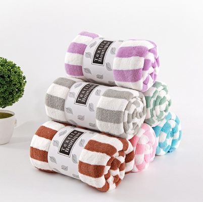 360 gsm kleurrijke gestreepte koraalvoet gezicht badhanddoek 5 stuk set met aangepast logo