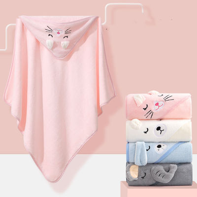 House Cartoon Design Fluweel Hooded Baby Kids Baddoek met goede absorptie 80*80cm