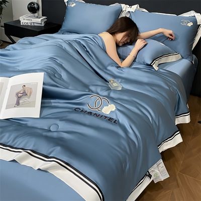 Huishoudelijk gebruik Gewassen zijde geborduurde deken set 4 stukken voor een comfortabele en gezonde slaap