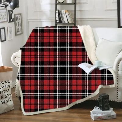 Kerstmatige gedrukte Sherpa gooi zachte knus pluis fleece dekens voor sofa bedden winter