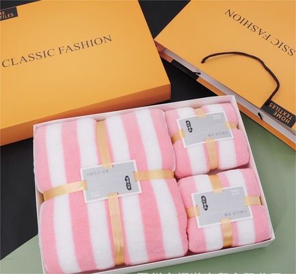 Verdikte warp gebreide pluis Cationic Set 3 in 1 Handdoek voor volwassenen Designer Microfiber