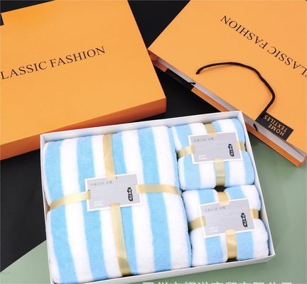 Verdikte warp gebreide pluis Cationic Set 3 in 1 Handdoek voor volwassenen Designer Microfiber