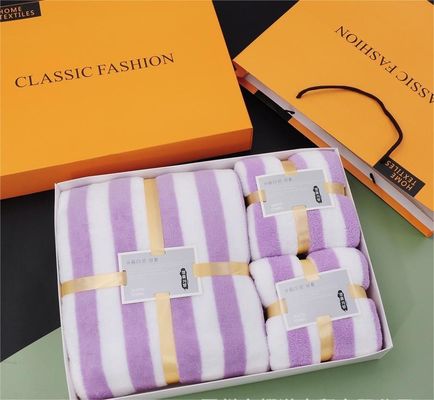 Verdikte warp gebreide pluis Cationic Set 3 in 1 Handdoek voor volwassenen Designer Microfiber