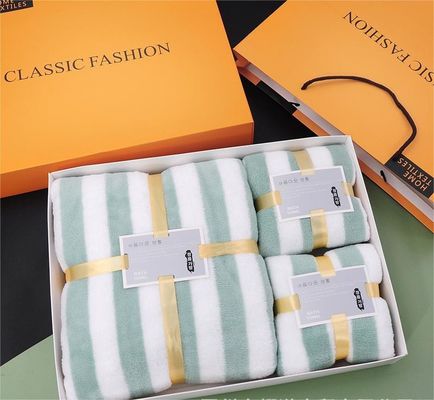 Verdikte warp gebreide pluis Cationic Set 3 in 1 Handdoek voor volwassenen Designer Microfiber