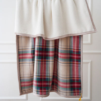 Gepersonaliseerde Plaid Sofa Flannel Sherpa Fleece Throw Blanket voor hoge normen