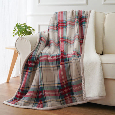 Gepersonaliseerde Plaid Sofa Flannel Sherpa Fleece Throw Blanket voor hoge normen
