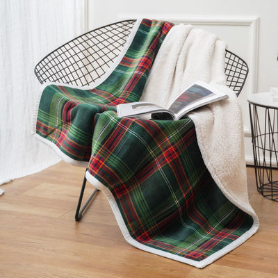 Gepersonaliseerde Plaid Sofa Flannel Sherpa Fleece Throw Blanket voor hoge normen
