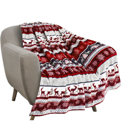 Geweven Super Soft Custom Kerstfeest Stijl Print Decoraties Flannel Gooi Deken