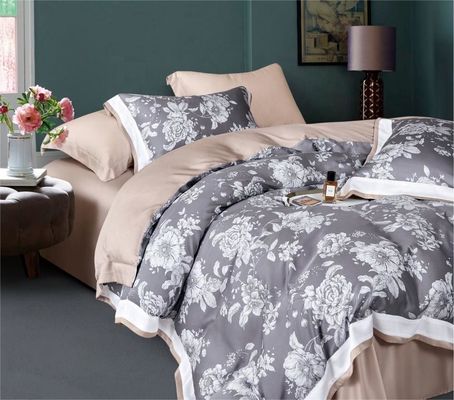 Eindeloos patroontype 300tc-beddengoed met draadtelling, 100% katoen met bloemenprint