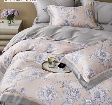 Eindeloos patroontype 300tc-beddengoed met draadtelling, 100% katoen met bloemenprint