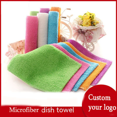 Rectangular Microfiber Keuken Reiniging Handdoek met Kleine Streep Stof en Klant Logo