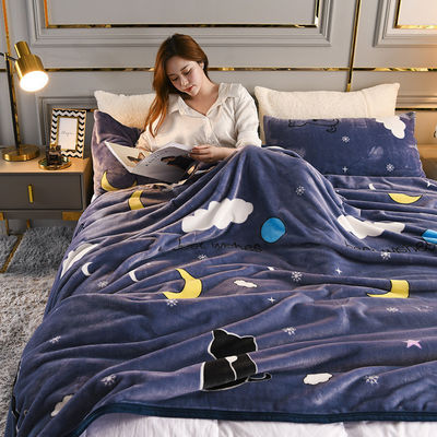 300g Solid Color Polyester Polar Fleece Throw Blanket voor thuis Custom Promotie