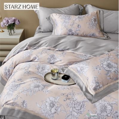 Luxe Home Textiel Bloemen Geprinte 100% katoenen beddengoed Set met in Plain Style