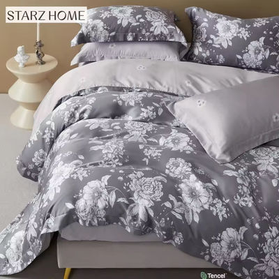 Luxe Home Textiel Bloemen Geprinte 100% katoenen beddengoed Set met in Plain Style