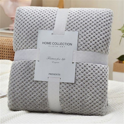 Geschenk 3pcs Hoeveelheid Recycled Polyester Ananas Check Flannel deken met verdikt