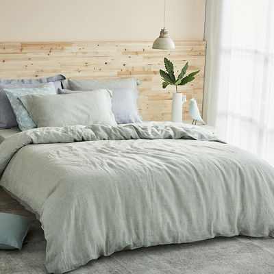 Cloud Mink Velvet Stof Queen Size Dekbed Set voor biologisch vlas beddengoed