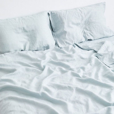 Cloud Mink Velvet Stof Queen Size Dekbed Set voor biologisch vlas beddengoed