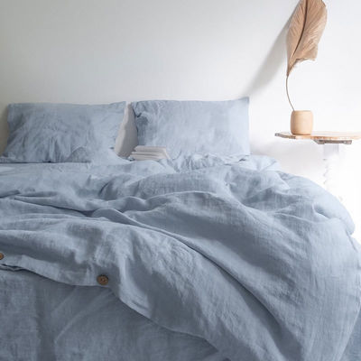 Cloud Mink Velvet Stof Queen Size Dekbed Set voor biologisch vlas beddengoed