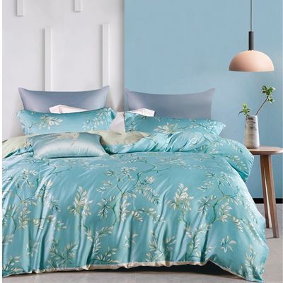 Gepersonaliseerde kleur 4 stuks Luxe polyester platte stof zachte hotel design beddengoed set voor king bed