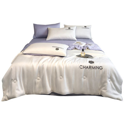 Silky Tencel Summer Quilt Set 4 ijzige zijde dunne dekens voor wasmachine 60 Stoffen Aantal