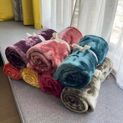 Polyester Solid Color Coral Fleece Blanket voor huis- en kantoorversiering