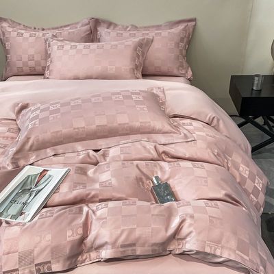 Solid Pattern Luxury Bed Sheets voor licht Luxury Satin Jacquard 4-Piece Bed Linen Set