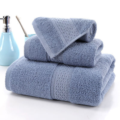 Absorberend huishoudelijk handdoek Puur katoen Drie stukken set met beige raster en solide kleur