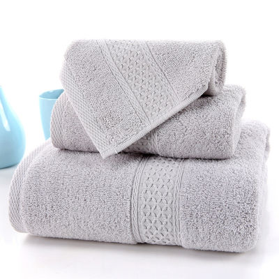 Absorberend huishoudelijk handdoek Puur katoen Drie stukken set met beige raster en solide kleur