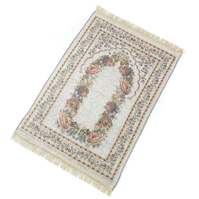 Plush Pile Hoogte Abstract Patroon Katoen Garens Borduurwerk Moslim Islam Gebedsmat