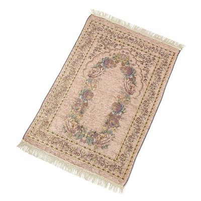 Plush Pile Hoogte Abstract Patroon Katoen Garens Borduurwerk Moslim Islam Gebedsmat