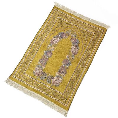Plush Pile Hoogte Abstract Patroon Katoen Garens Borduurwerk Moslim Islam Gebedsmat