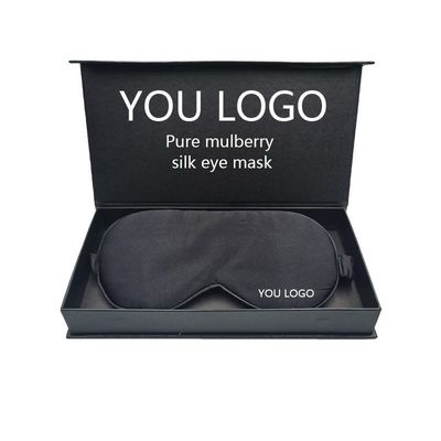 Custom Logo Label Puur 100% Moerbeien Zijde Oogmasker Voor Slapen Solid Pattern Home