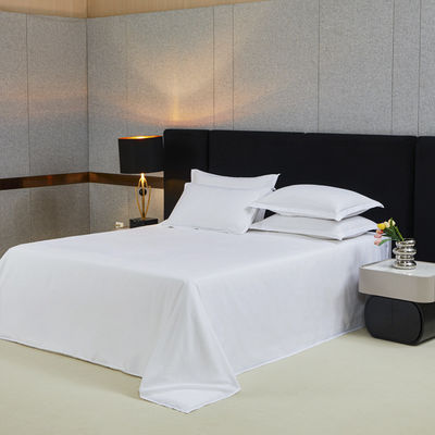 80 Stoffen tellen Cotton Hotel bedden Set voor op maat gemaakte bedden in witte kleur