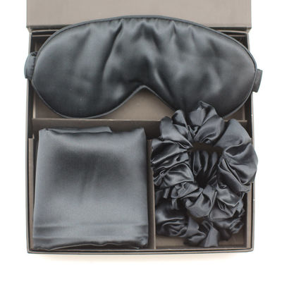 Solid Pattern Custom Logo Satin Silk Oogmasker Set Box voor huidvriendelijke rustgevende slaap
