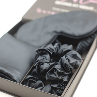 Solid Pattern Custom Logo Satin Silk Oogmasker Set Box voor huidvriendelijke rustgevende slaap