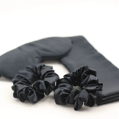 Solid Pattern Custom Logo Satin Silk Oogmasker Set Box voor huidvriendelijke rustgevende slaap