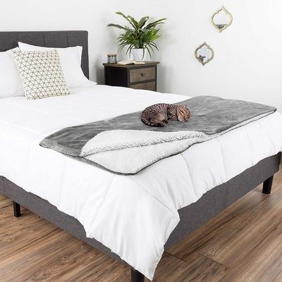 Populaire gebreide 100% polyester Frans Vlies Sherpa Huisdieren deken voor Sofa Cat Kennel