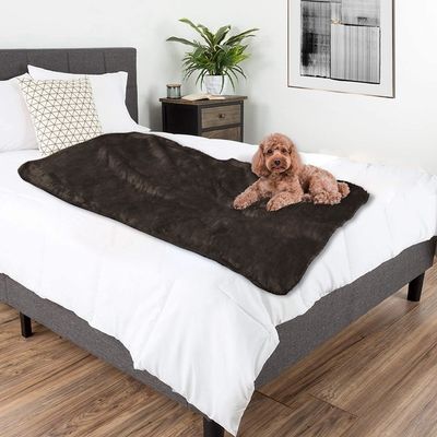 Populaire gebreide 100% polyester Frans Vlies Sherpa Huisdieren deken voor Sofa Cat Kennel